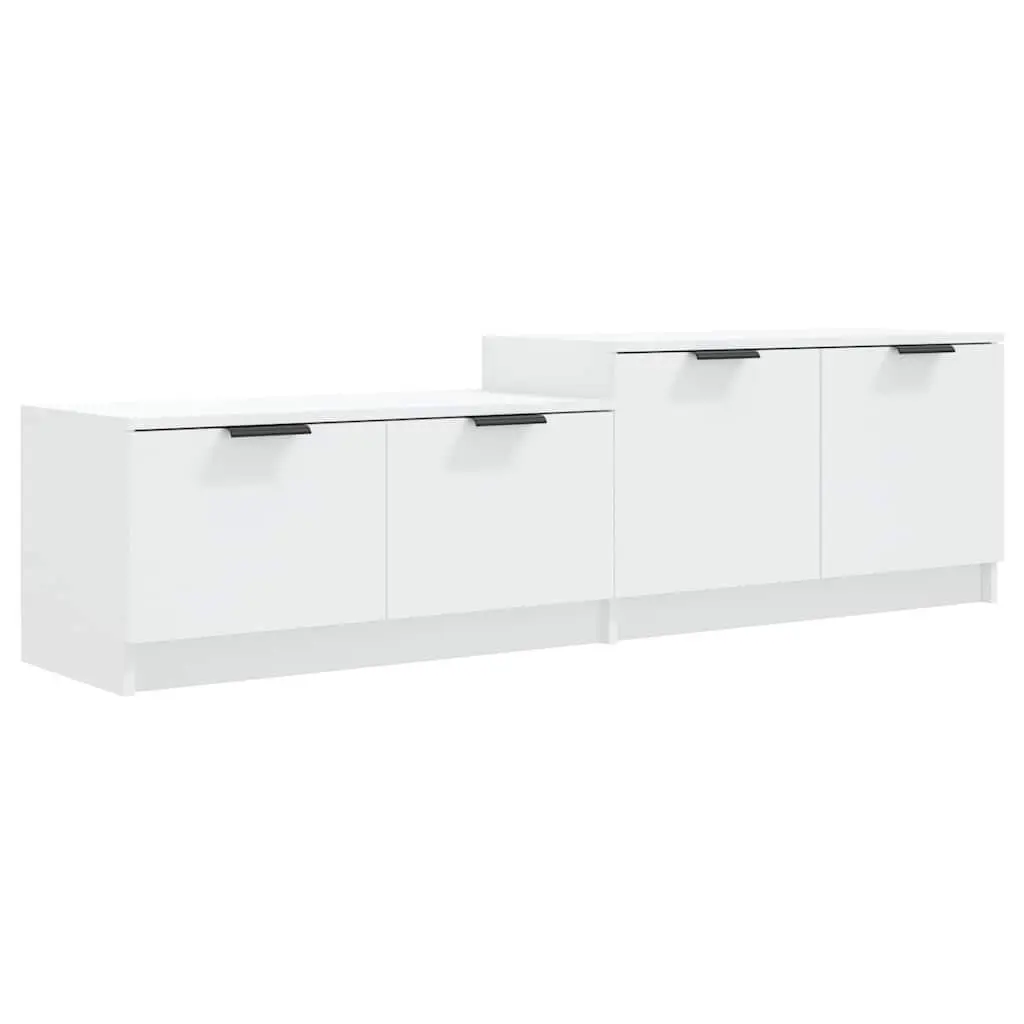 TV Cabinet for Living Room White Engineered Wood Storage Unit with Doors and Compartments 1585 x 360 x 450 mm