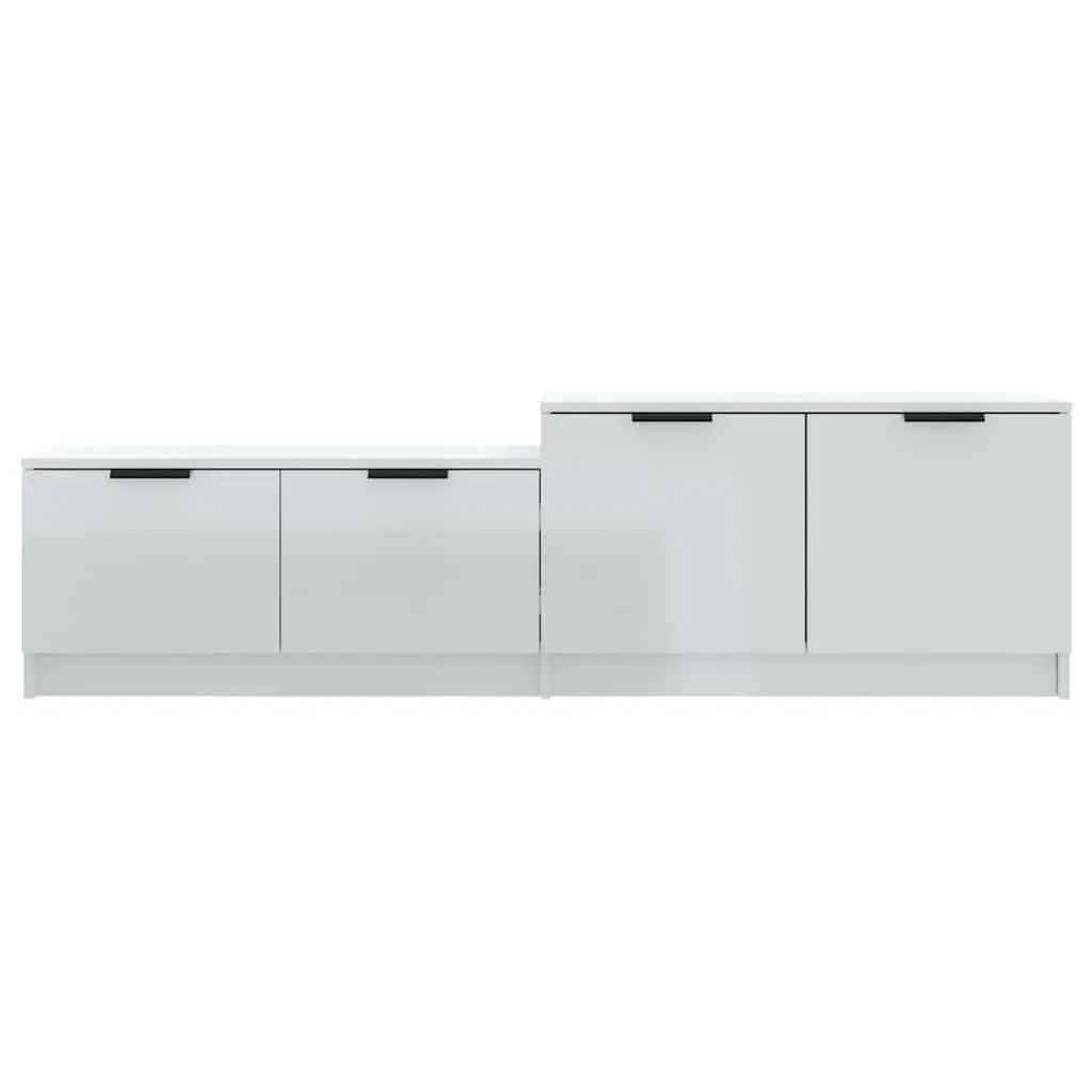 White High Gloss TV Cabinet with Engineered Wood Construction