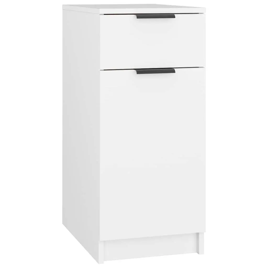 Desk Cabinet White Storage Unit with Drawer Compartments Home Office Furniture