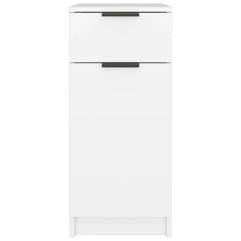 Desk Cabinet White Storage Unit with Drawer Compartments Home Office Furniture