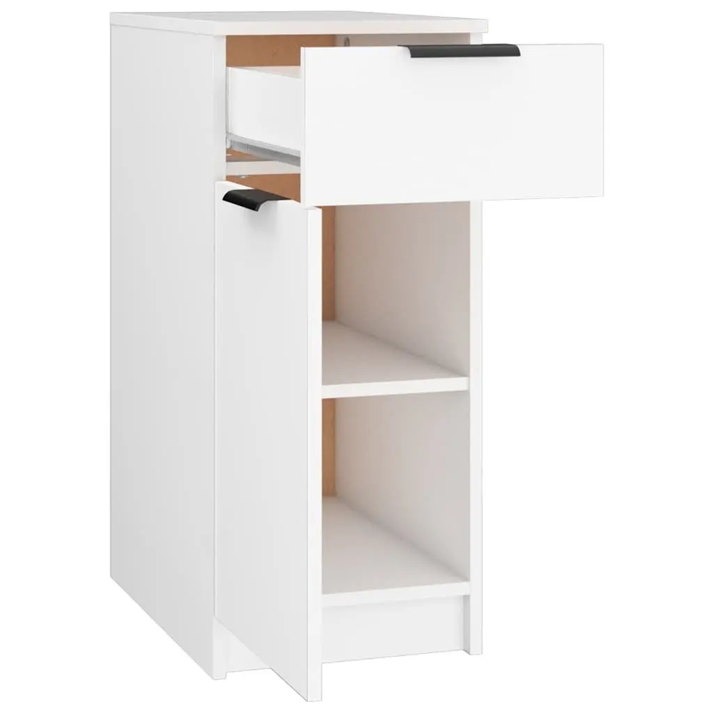Desk Cabinet White Storage Unit with Drawer Compartments Home Office Furniture