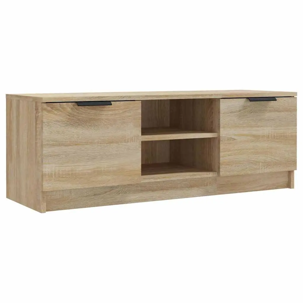 TV Cabinet Living Room Brown 102x35x36.5 cm Storage Unit with Open Closed Compartments