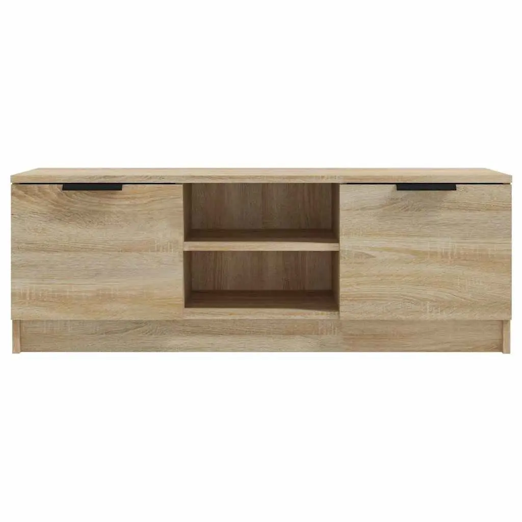 TV Cabinet Living Room Brown 102x35x36.5 cm Storage Unit with Open Closed Compartments