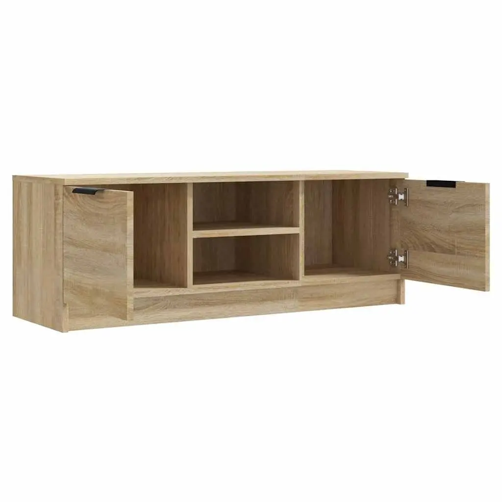TV Cabinet Living Room Brown 102x35x36.5 cm Storage Unit with Open Closed Compartments