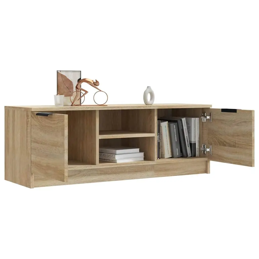 TV Cabinet Living Room Brown 102x35x36.5 cm Storage Unit with Open Closed Compartments