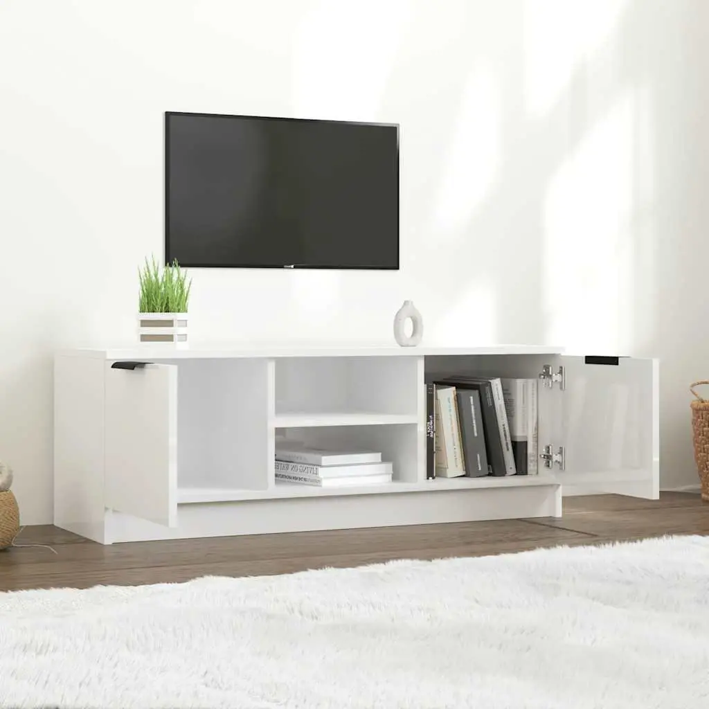 TV Cabinet for Living Room White High Gloss 102 x 35 x 36.5 cm