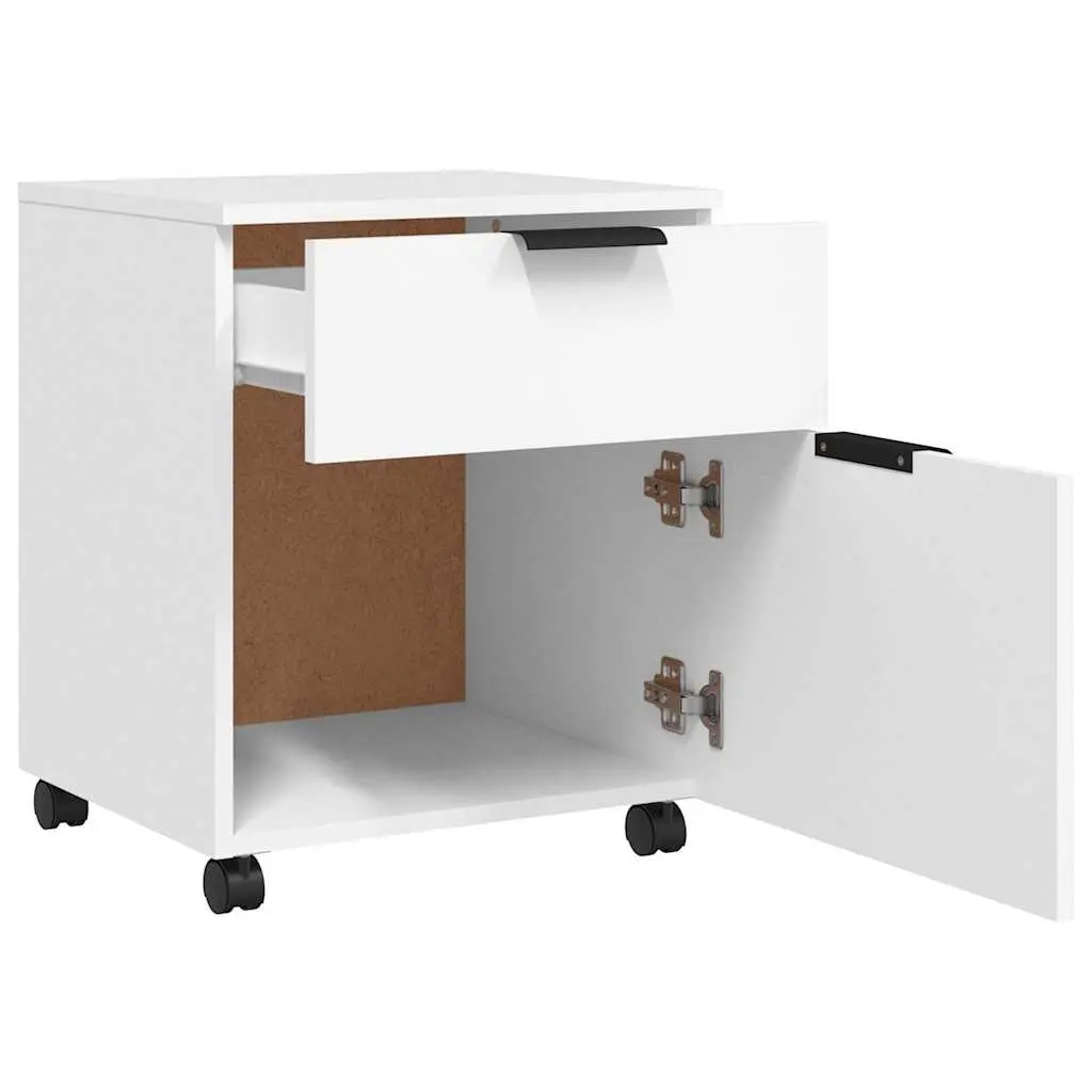 Mobile File Cabinet for Office and Home Use White 45x38x54cm