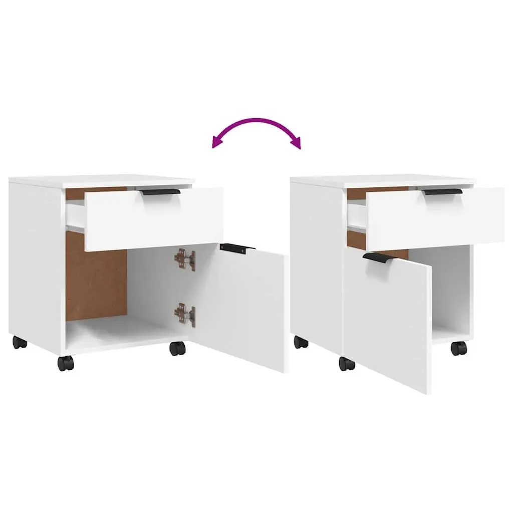 Mobile File Cabinet for Office and Home Use White 45x38x54cm