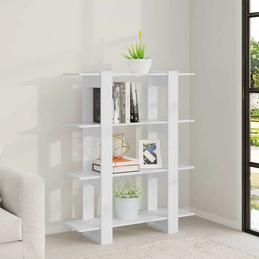 Book Cabinet Room Divider White 100W x 30D x 123.5H cm
