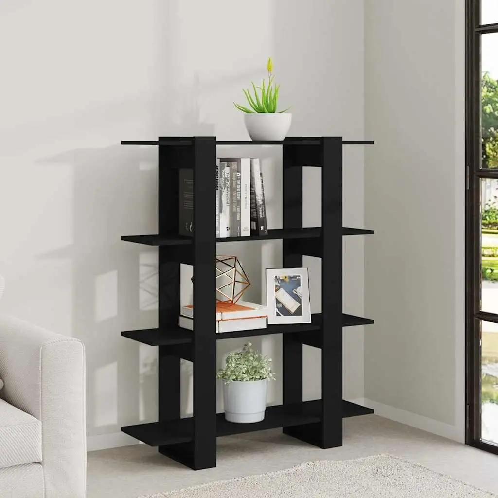 Black Book Cabinet Standing Shelf Storage Organiser Room Divider Bookcase