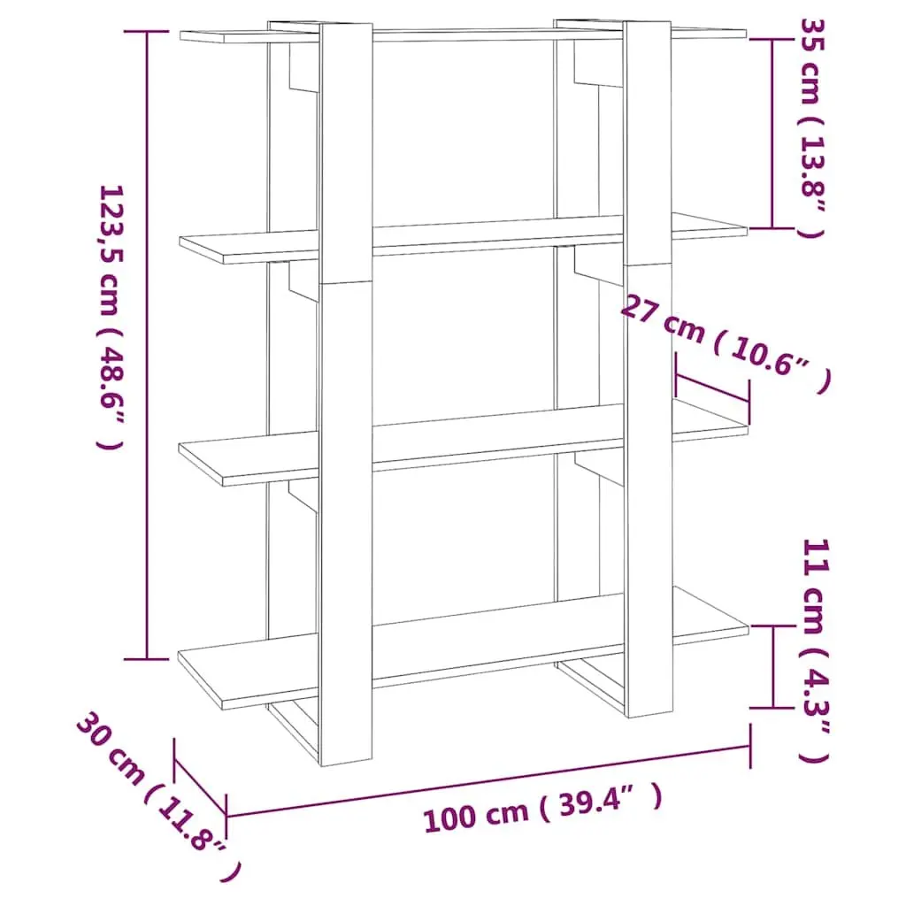 Book Cabinet Room Divider Shelving Unit Storage Bookcase Sonoma Oak Brown