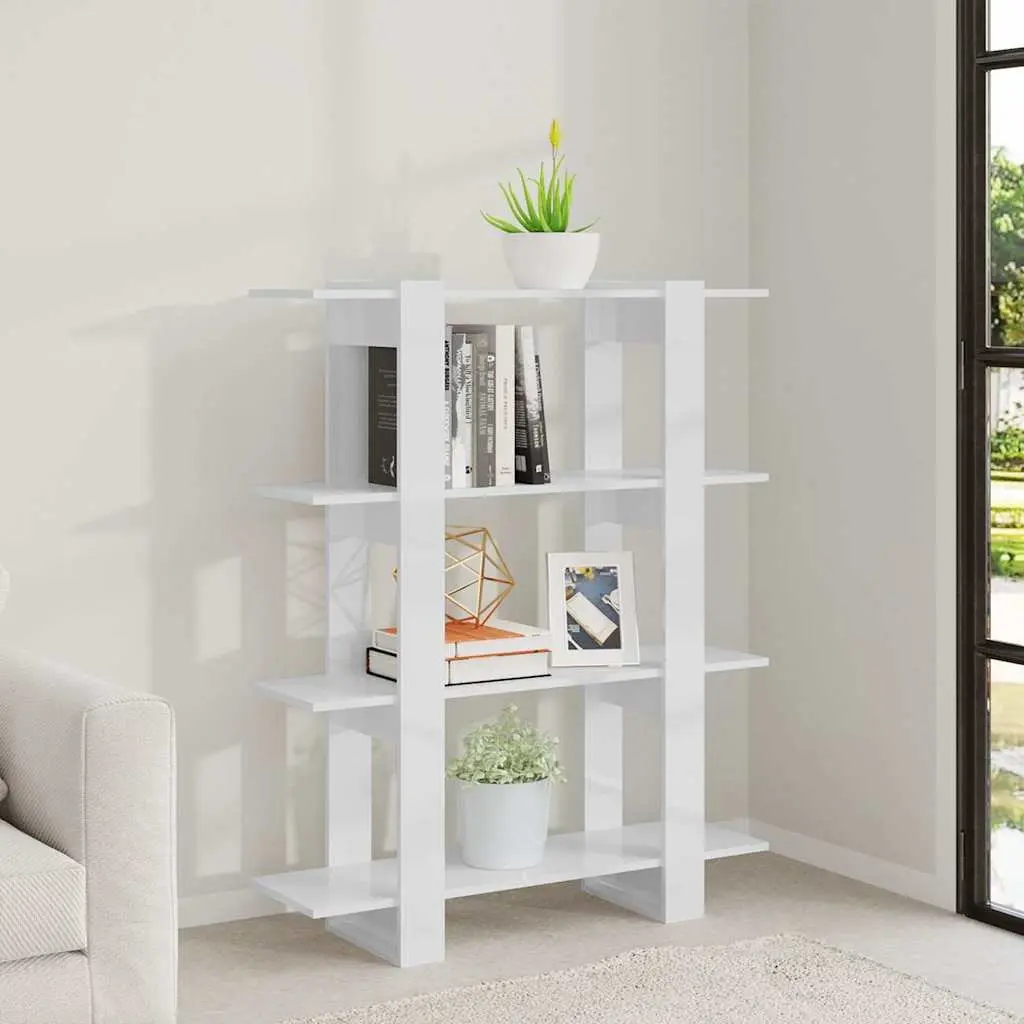 High Gloss White Book Cabinet Room Divider Bookshelf Storage Shelving Unit