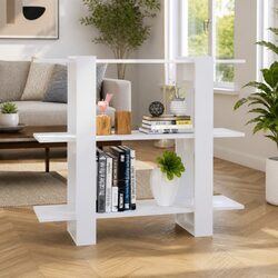 White Book Cabinet Room Divider with Dimensions 100 x 30 x 87 cm