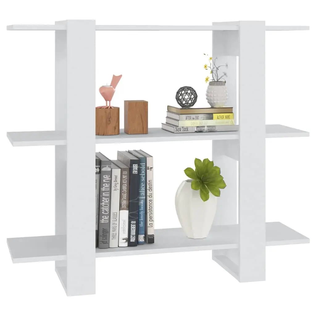 White Book Cabinet Room Divider Shelving Unit Storage Organiser 100 x 30 x 87 cm