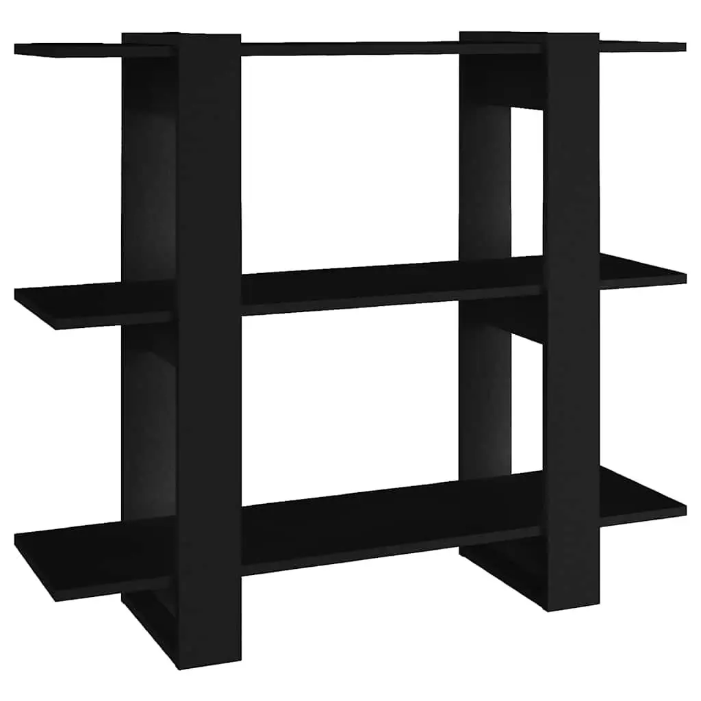 Book Cabinet Room Divider Shelving Unit Black Storage Organizer 100 x 30 x 87 cm
