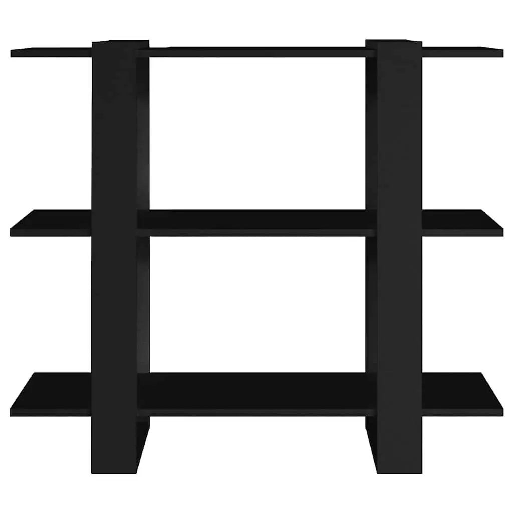 Book Cabinet Room Divider Shelving Unit Black Storage Organizer 100 x 30 x 87 cm