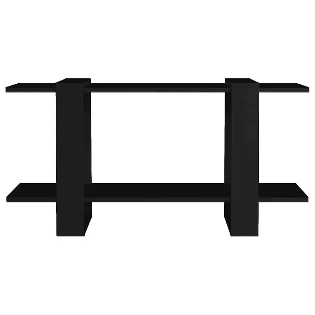 Book Cabinet Black Storage Shelving Unit 100W x 30D x 51H cm Engineered Wood Display Bookcase Shelf