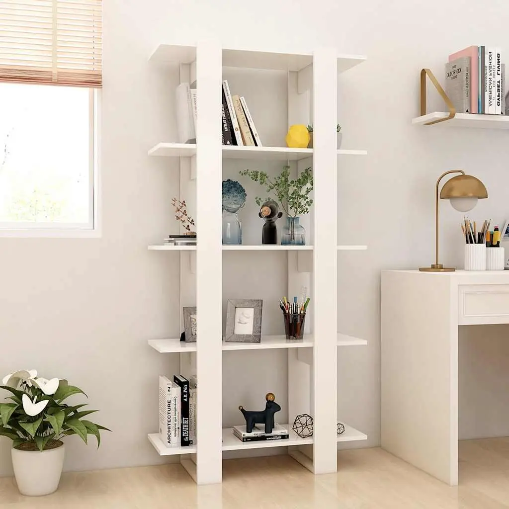 Book Cabinet Room Divider White 80x30x160cm Engineered Wood Shelf Storage