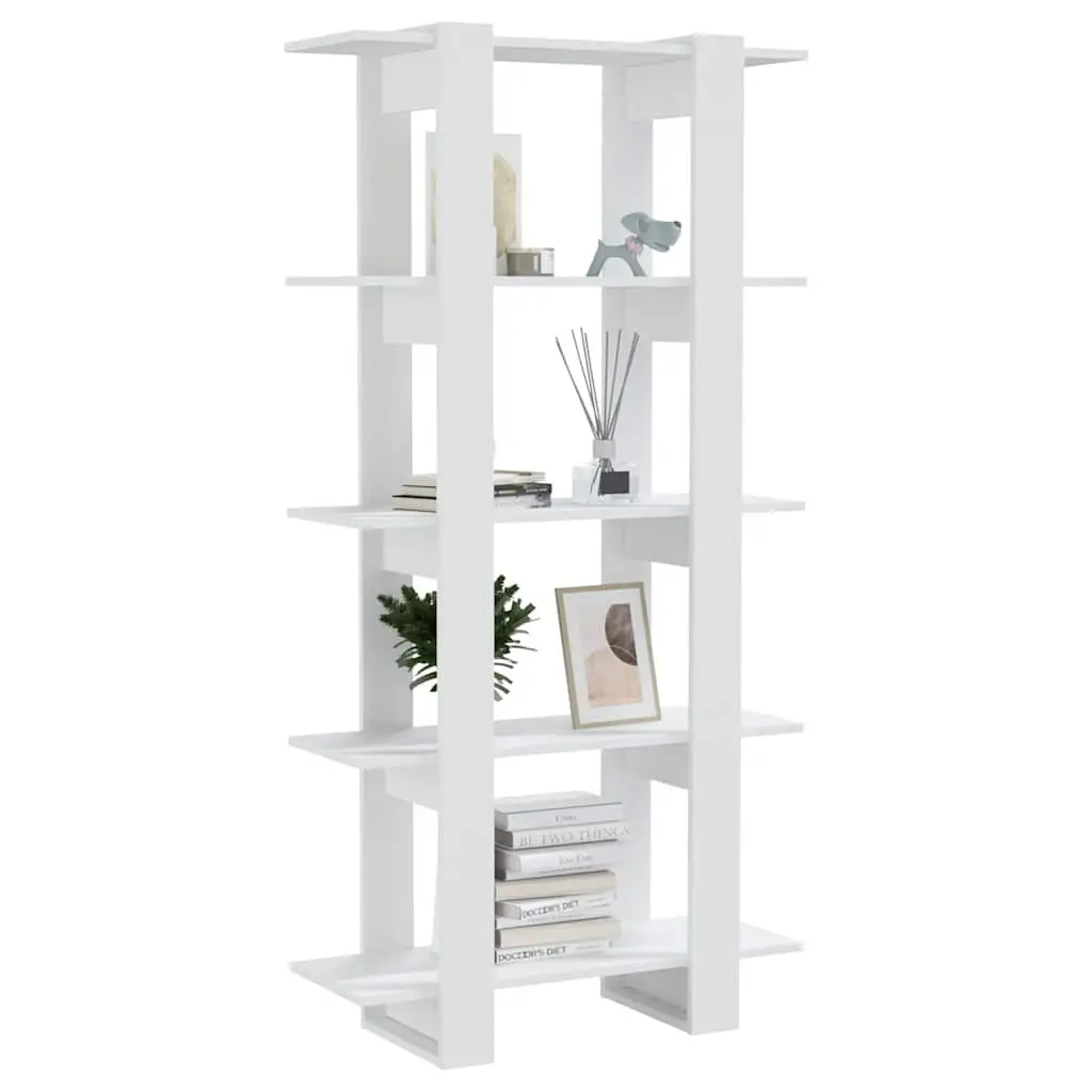 Book Cabinet Room Divider White 80x30x160cm Engineered Wood Shelf Storage