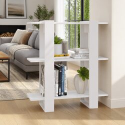 White Wooden Book Cabinet: 80 x 30 x 87 cm Storage Solution