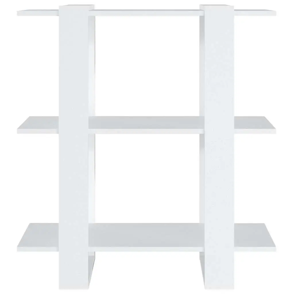White Wooden Book Cabinet Standing Shelf Room Divider 80 x 30 x 87 cm