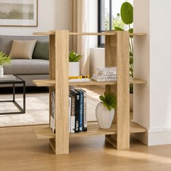 Wooden Book Cabinet with Room Dividing Functionality