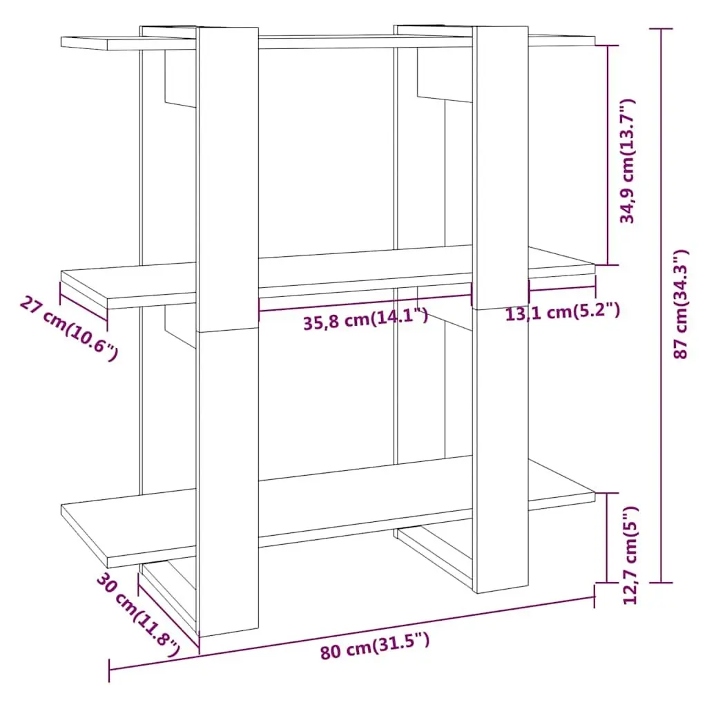 Wooden Book Cabinet with Room Dividing Functionality