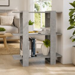 Grey Wooden Storage Cabinet 80x30x87 cm for Books