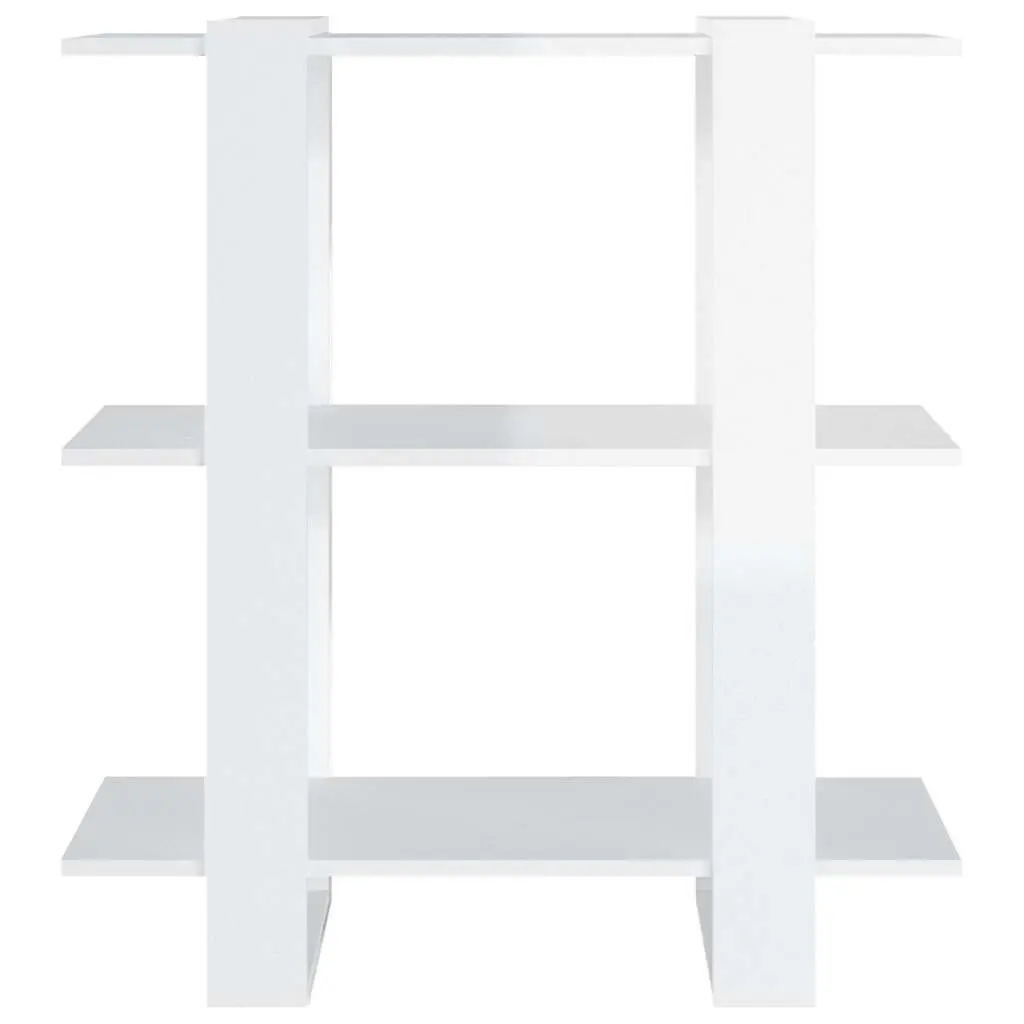 White High Gloss Book Cabinet Room Divider 80W x 30D x 87H cm