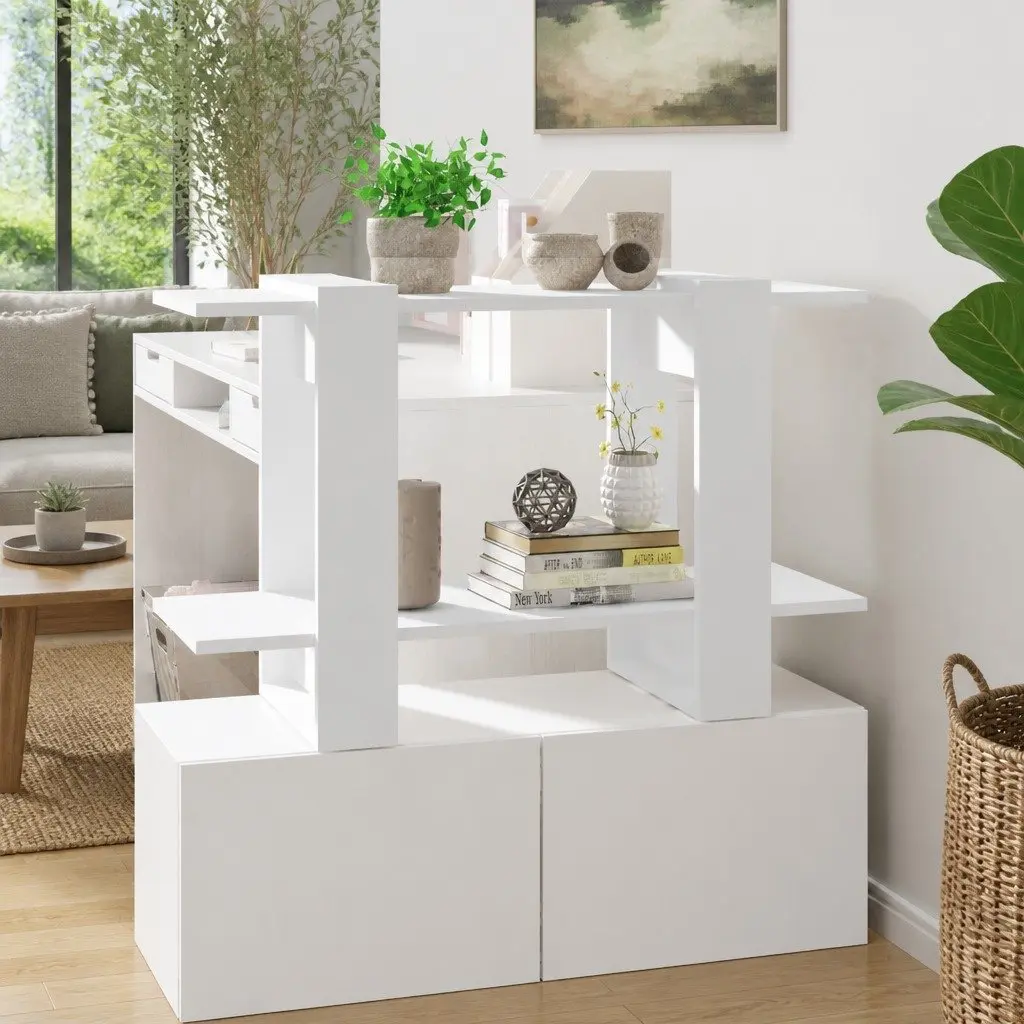 Book Cabinet Room Divider White 80 x 30 x 51 cm
