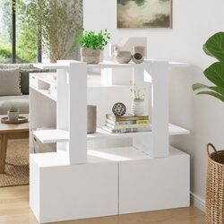 White Book Cabinet - 80 x 30 x 51 cm Storage Solution