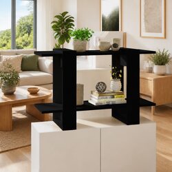 Book Cabinet Room Divider Black Shelving Unit Storage Organiser Display Shelf