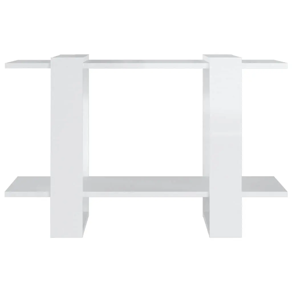 High Gloss White Book Cabinet Room Divider Bookshelf Storage Organiser 80 x 30 x 51 cm