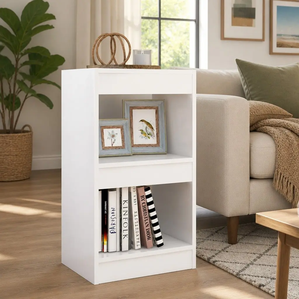 White Book Cabinet Room Divider 40x30x72cm