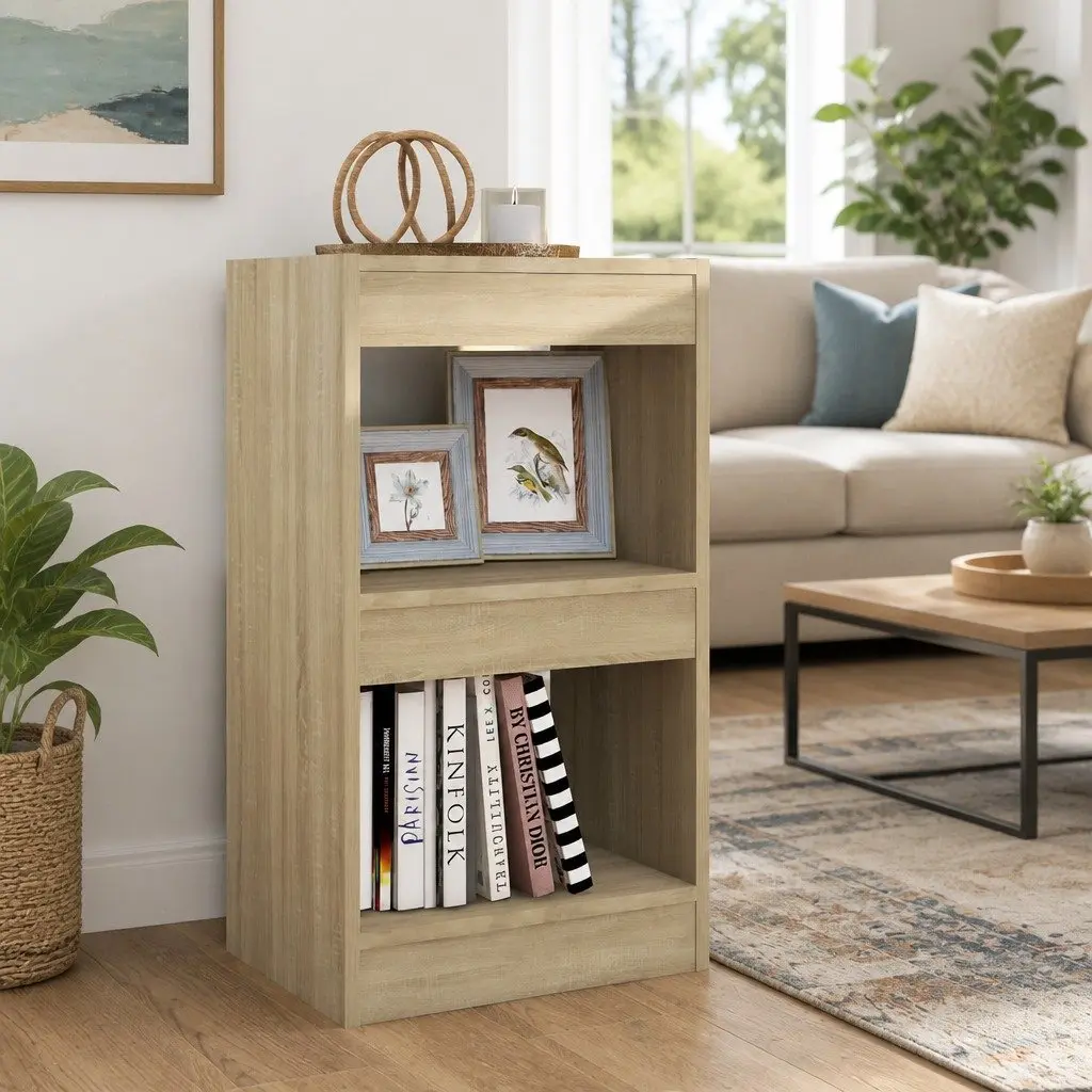 Storage Shelving Unit Room Divider Book Cabinet Brown 40x30x72cm Sonoma Oak