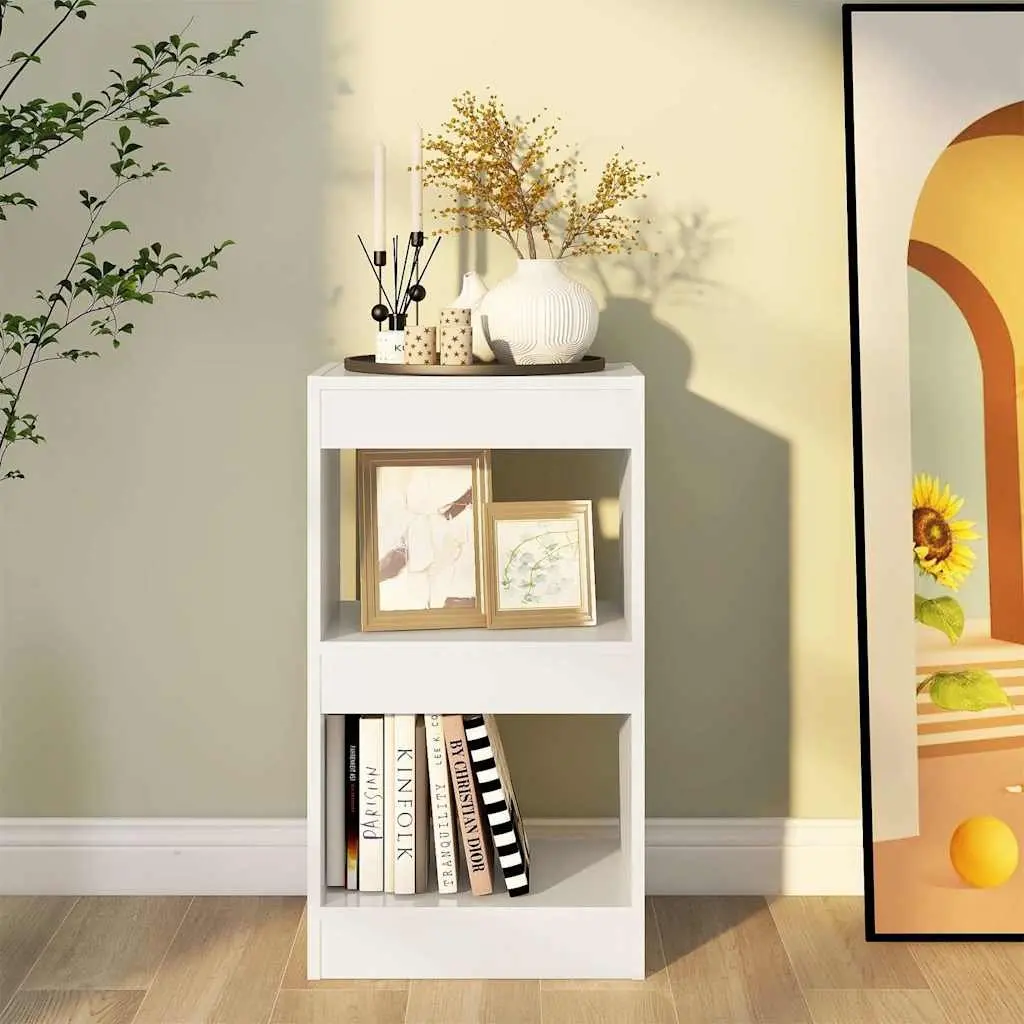 Book Cabinet Room Divider Storage Shelf High Gloss White Hallway Living Space