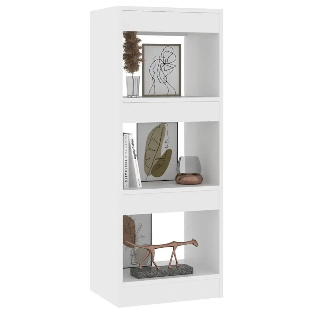 White Engineered Wood Book Cabinet