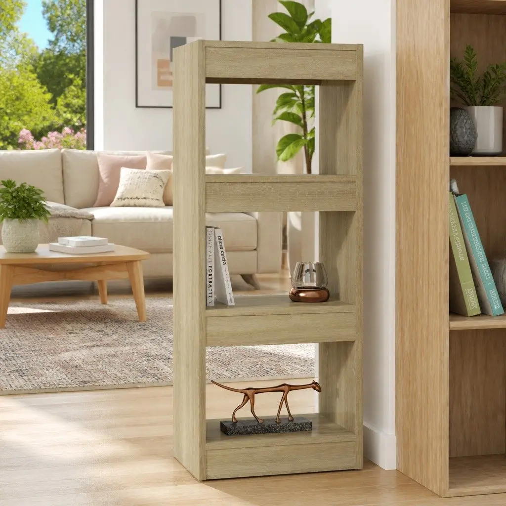 Book Cabinet Room Divider Shelving Unit Brown Wooden Storage Organiser Stand 40 x 30 x 103 cm