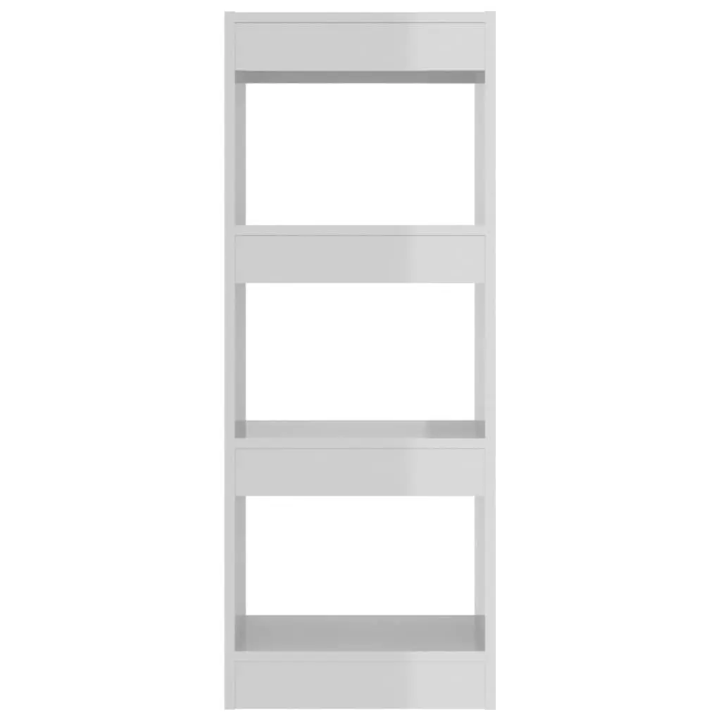 Book Cabinet Room Divider White High Gloss Shelving Unit Storage Bookcase Stand