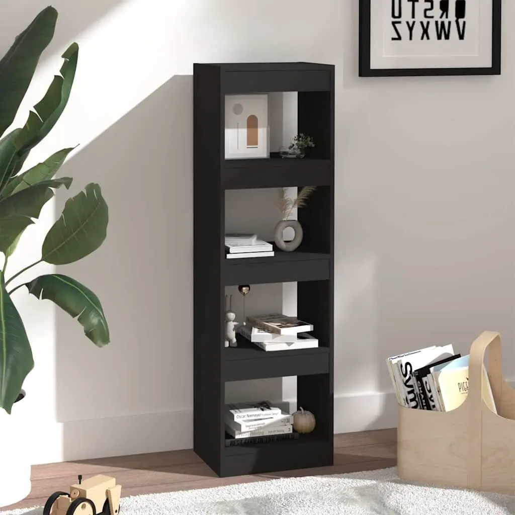 Book Cabinet Room Divider Black Storage Shelving Unit Bookcase Standing Shelf