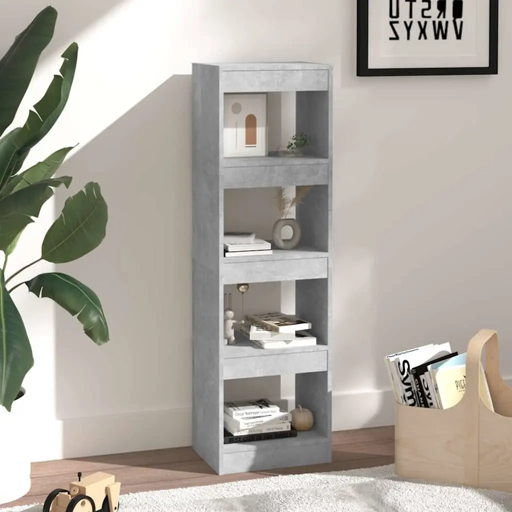 Book Cabinet Room Divider Grey Shelving Unit Storage Bookcase Standing Shelf