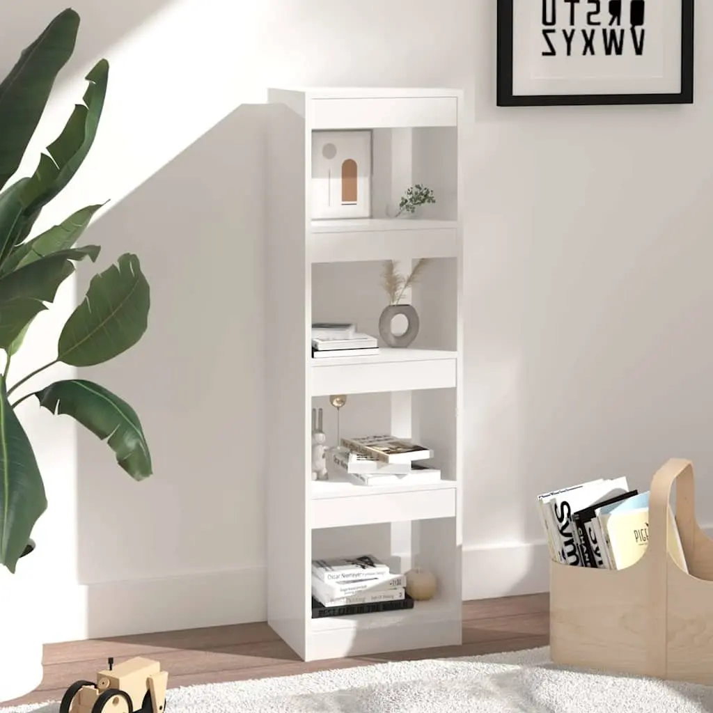 Book Cabinet Room Divider White Gloss Storage Bookshelf Display Organiser