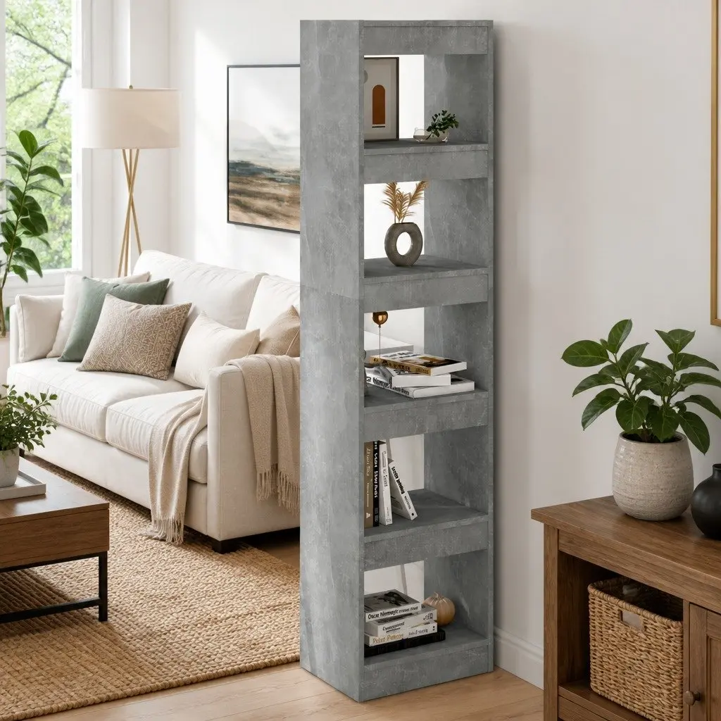 Grey Book Cabinet Room Divider