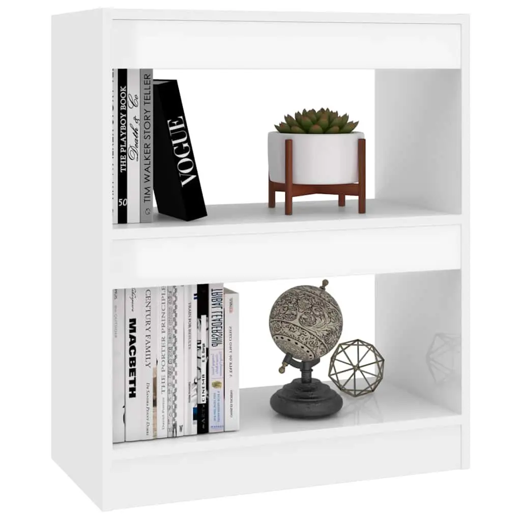 Book Cabinet Room Divider Shelf White High Gloss Bookcase Storage Organizer