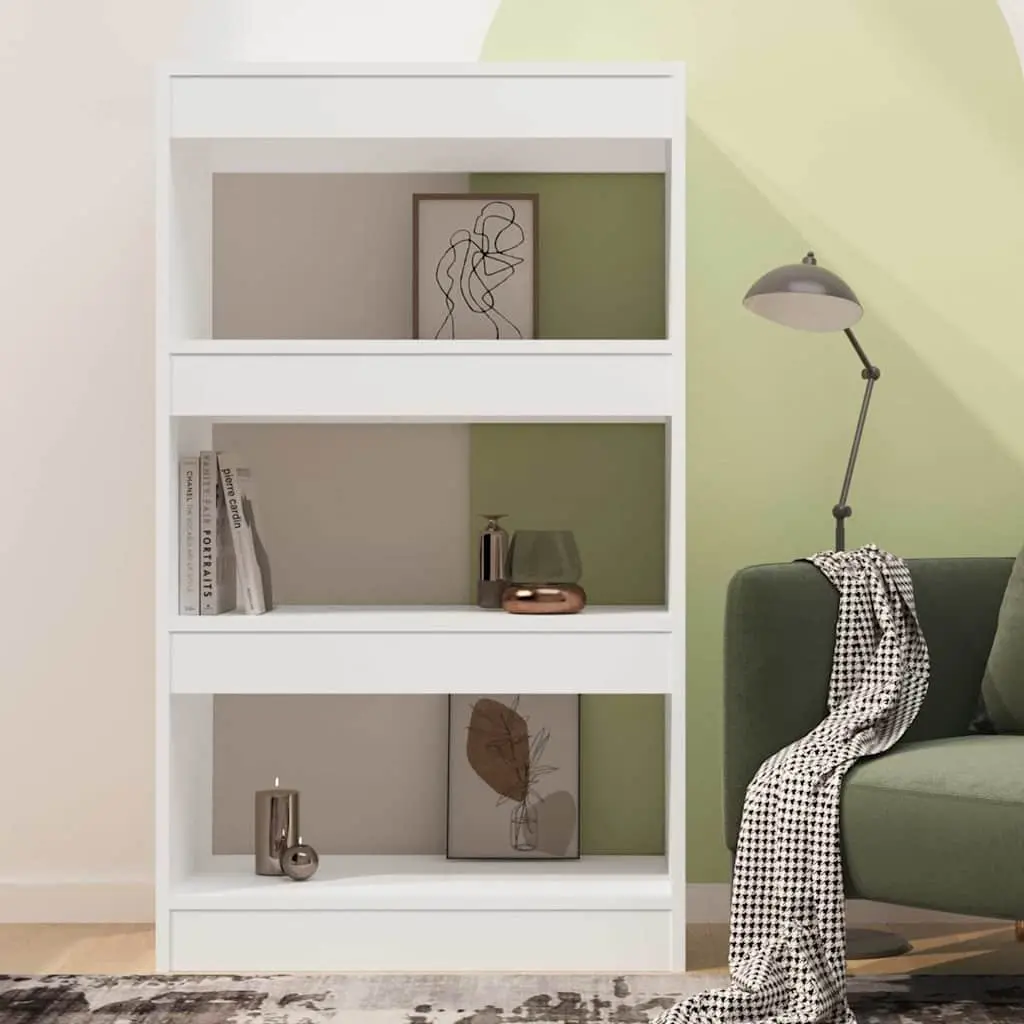White Wooden Shelving Unit Room Divider Book Cabinet Storage Organiser Hallway 60x30x103cm