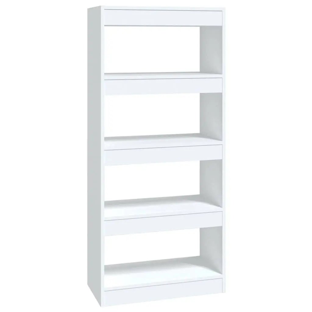 White Bookshelf 60x30x135 cm Engineered Wood Storage Room Divider