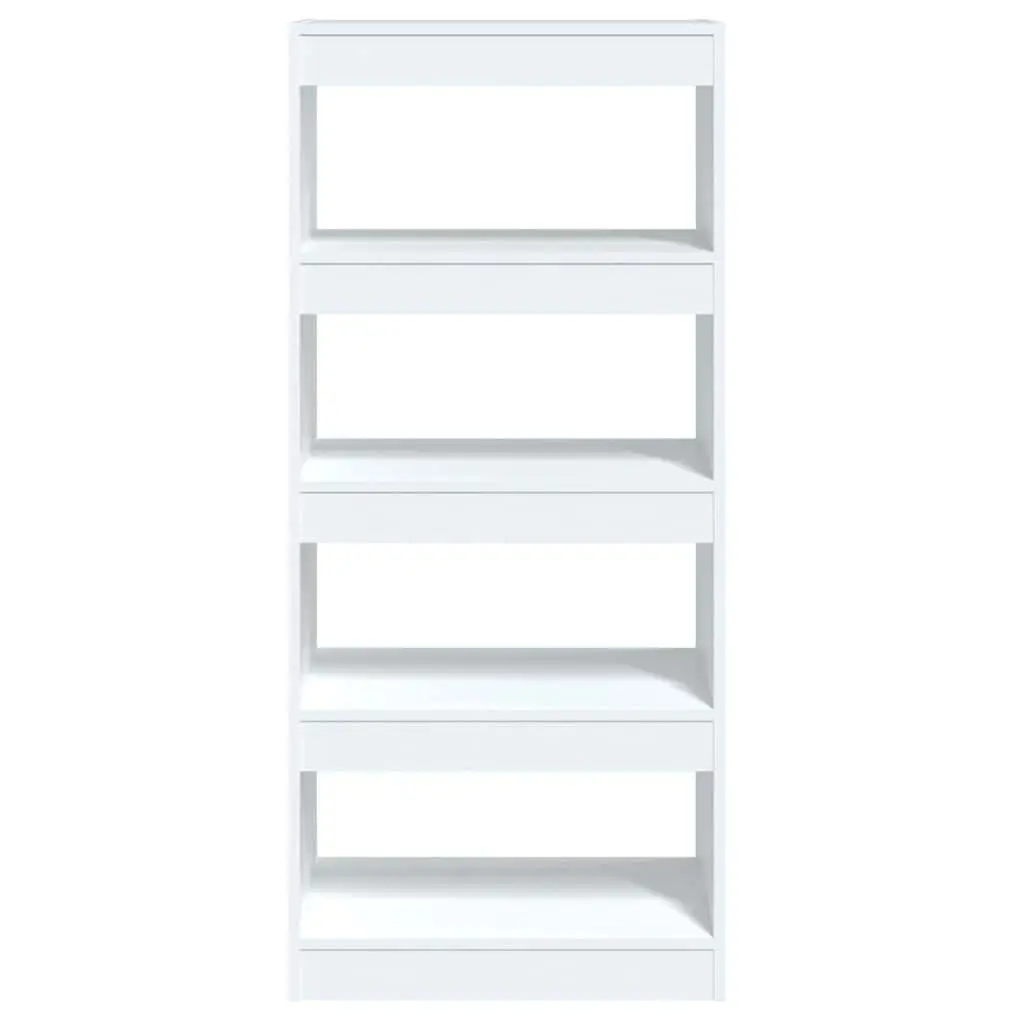 White Bookshelf 60x30x135 cm Engineered Wood Storage Room Divider