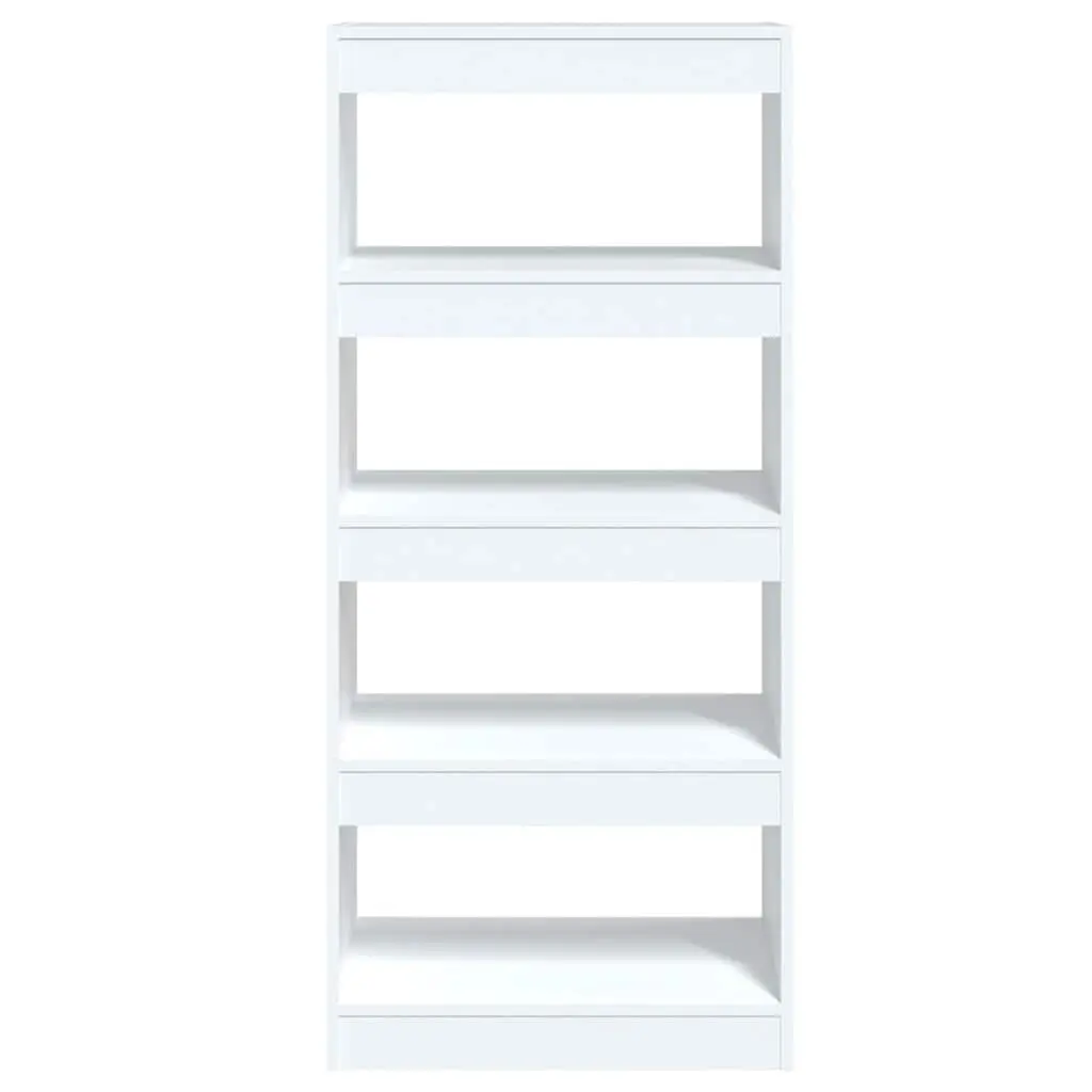Book Cabinet Room Divider Bookshelf Storage White High Gloss Engineered Wood