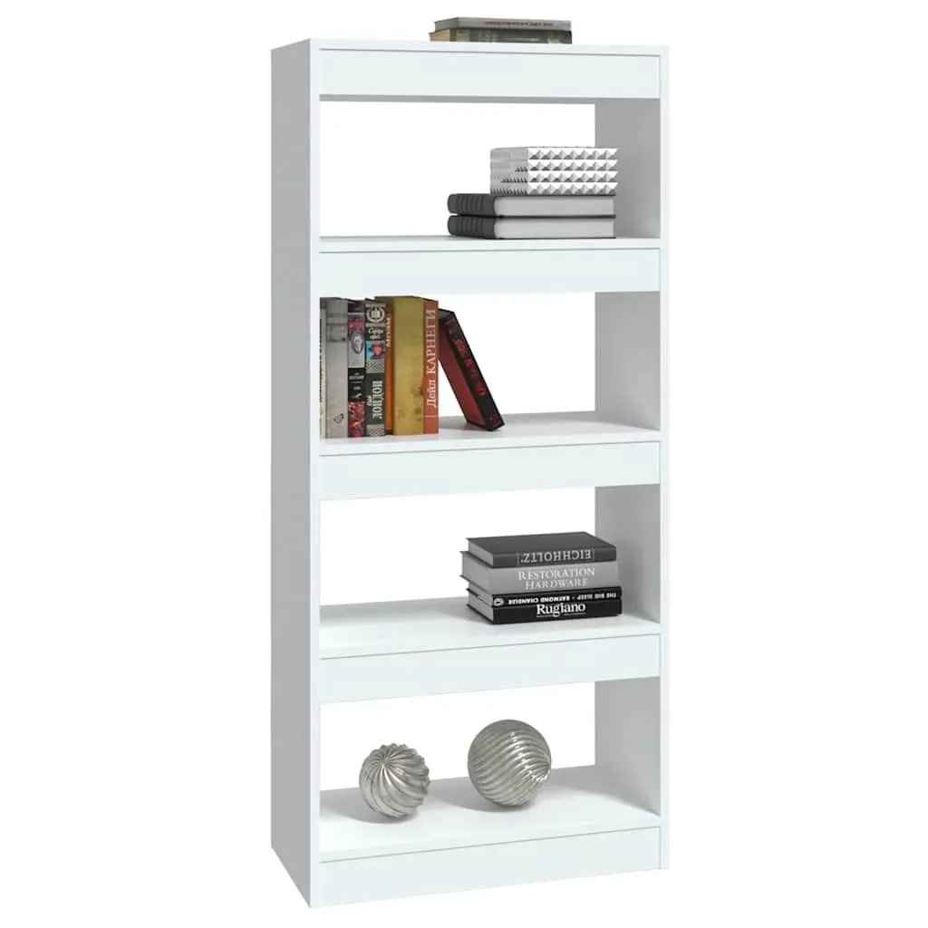 Book Cabinet Room Divider Bookshelf Storage White High Gloss Engineered Wood