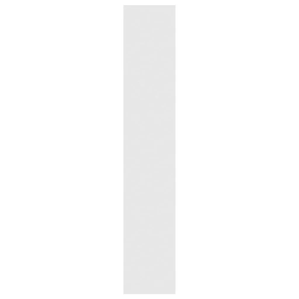 White Engineered Wood Book Storage Unit 60x30x166 cm Room Divider Cabinet